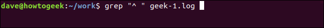 grep "^" geek-1.log en una ventana de terminal