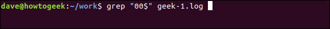 grep "00 $" geek-1.log en una ventana de terminal