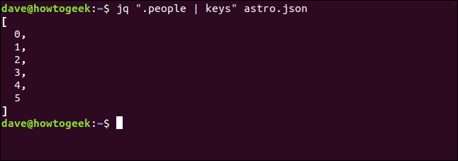 La gente "jq" |  teclas comando "astro.json" en una ventana de terminal.