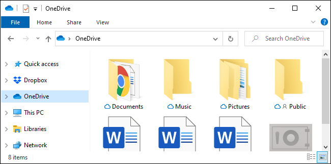 La carpeta de la barra lateral de OneDrive en el Explorador de archivos