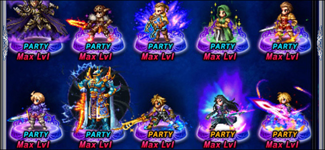 10 personajes en un juego de rol de Gacha.