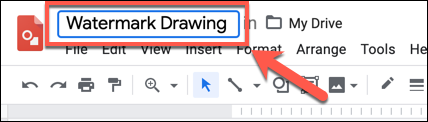 Agrega un nombre a tu dibujo en el cuadro "Dibujos sin título" en la parte superior izquierda de Dibujos de Google.