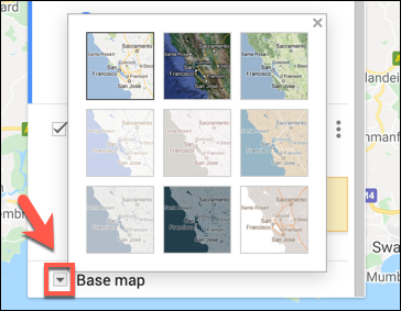 Elegir un estilo de capa de mapa base personalizado en Google Maps