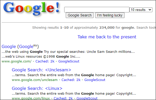 Google en 1998.