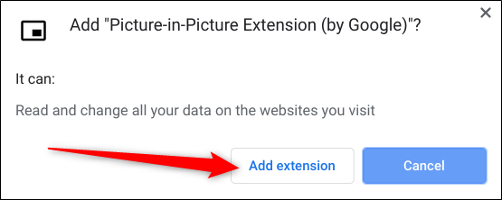 Haga clic en "Agregar extensión".