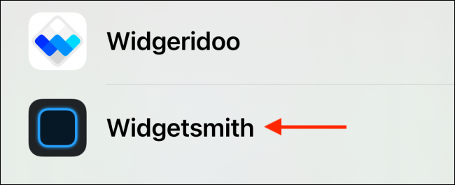 Seleccione Widgetsmith