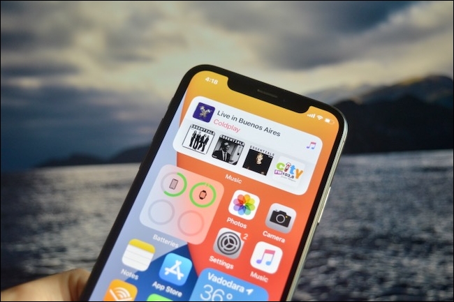 Mostrando widget de música en iOS 14