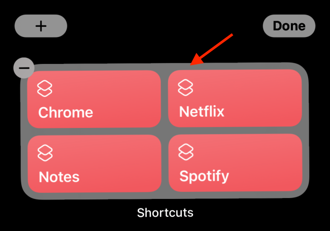 Toque el widget de accesos directos