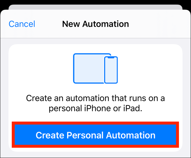 Toca "Crear automatización personal".