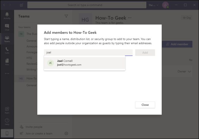 Equipos Agregar miembros