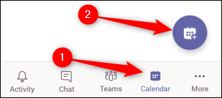 Reunión de programación móvil de Teams