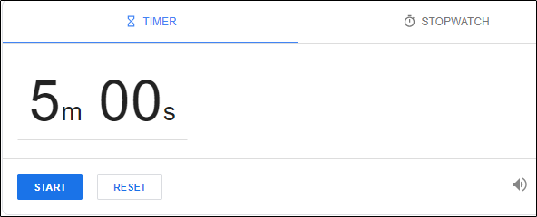 La pestaña "Temporizador" en Google.