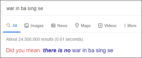 Resultados de búsqueda "war in ba sing se" en Google.