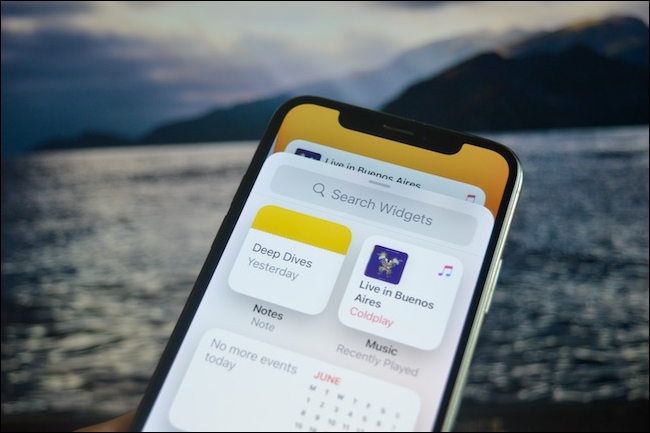 Página de selección de widgets en iOS 14