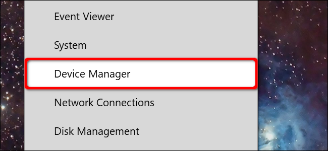 Administrador de dispositivos abierto de Windows 10