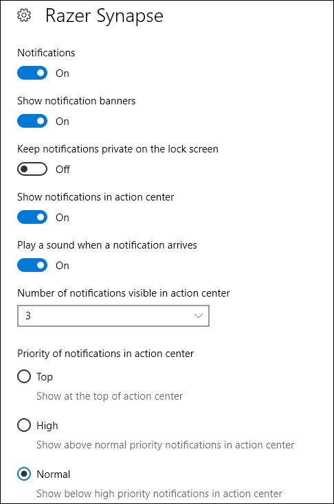 detalles de notificación para una aplicación