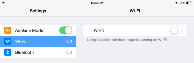 configuración del modo avión en iPhone