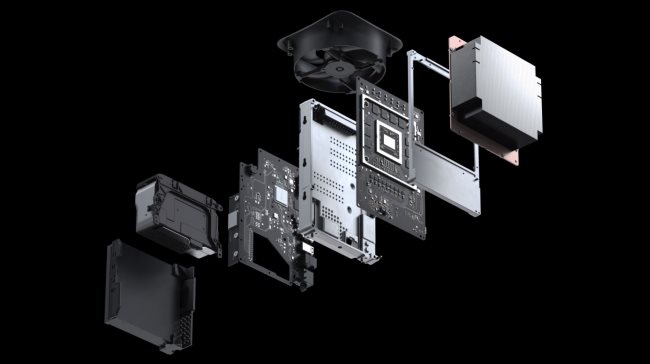 Los componentes internos de la Xbox Series X.