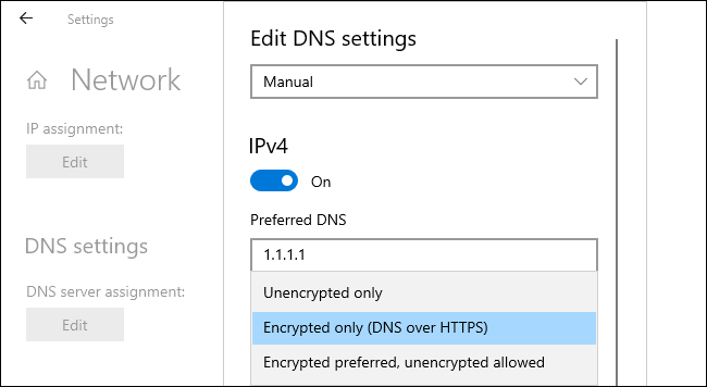 Habilitando DNS sobre HTTPS en Windows 10.
