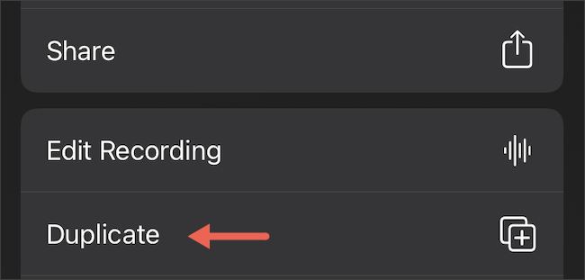 Duplicar una nota de voz en iPhone