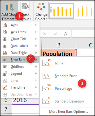 Seleccione un tipo de barra de error para su gráfico