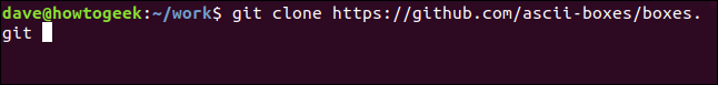 "git clone https://github.com/ascii-boxes/boxes.git" en una ventana de terminal.