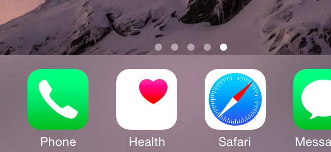 Aplicación de salud en iPhone Dock