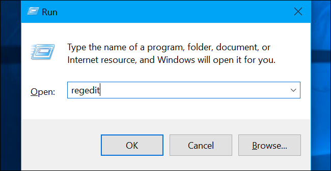 Presione Windows + R para abrir "Ejecutar" y escriba "regedit" y presione la tecla Intro.
