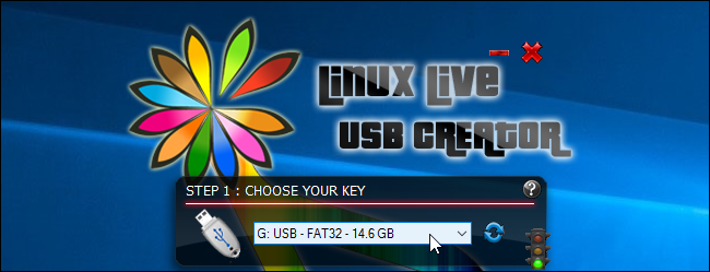 Opción para elegir unidad USB en Linux Live USB Creator