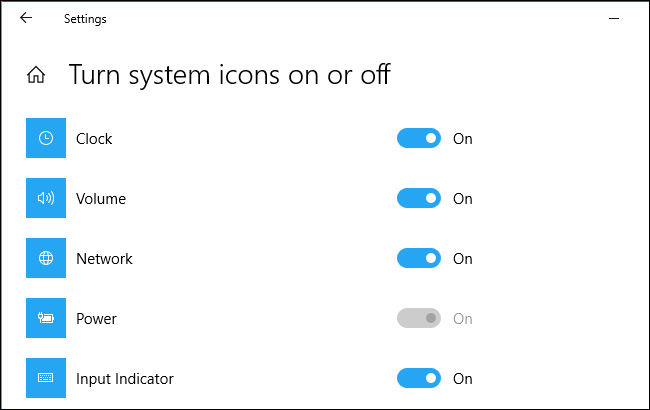 Opción de icono de energía atenuada en una PC de escritorio con Windows 10