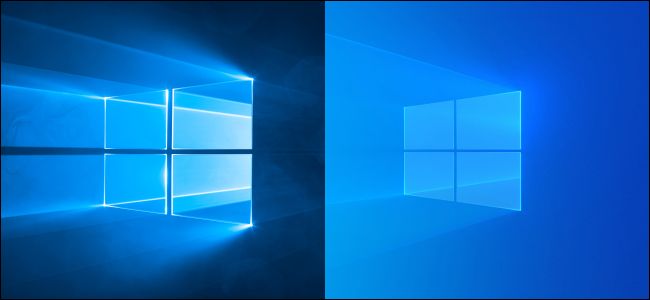 Los fondos de pantalla predeterminados antiguos y nuevos de Windows 10.