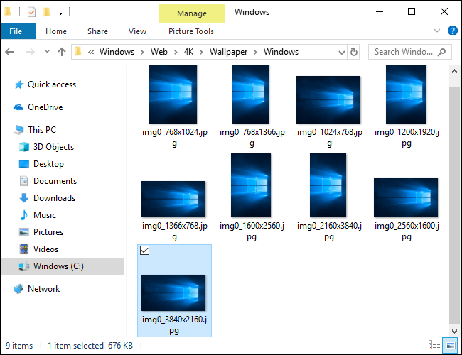 Donde Windows 10 almacena fondos de pantalla predeterminados