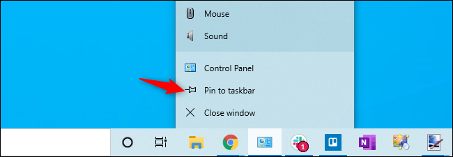 Fijar un acceso directo del Panel de control a la barra de tareas de Windows 10