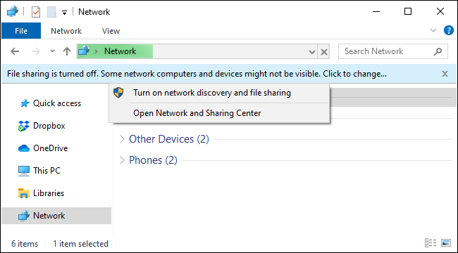 Activar el uso compartido de archivos de red en Windows 10 desde el Explorador de archivos