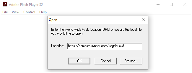 Abrir un archivo Flash desde la web en Adobe Flash Player independiente