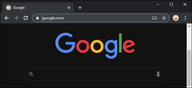 Chrome obliga al modo oscuro en la página de inicio de Google.