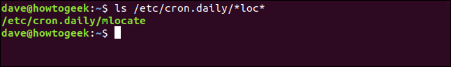 ls /etc/cron.daily/*loc* en una ventana de terminal
