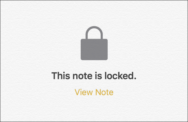 La pantalla "Esta nota está bloqueada" en la aplicación Notas.