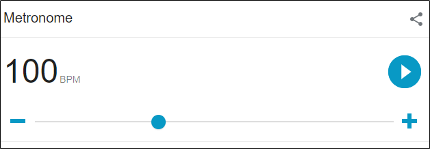 El metrónomo en la Búsqueda de Google.