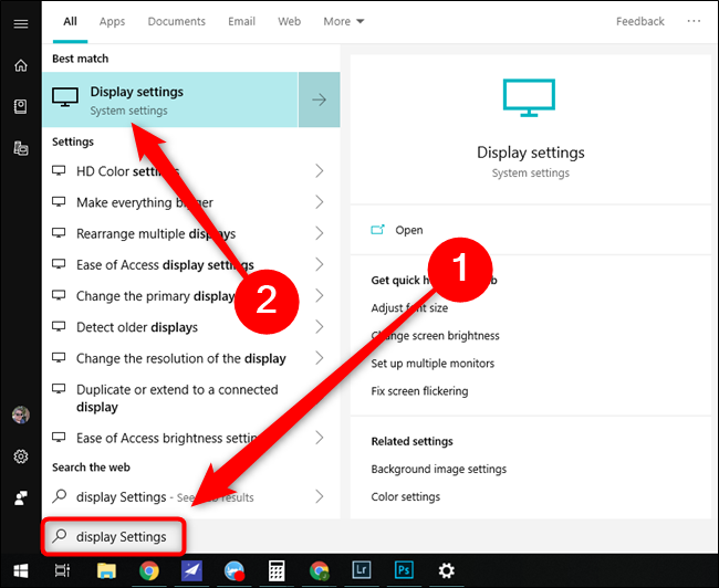 Configuración de pantalla del menú Inicio de Microsoft Windows 10