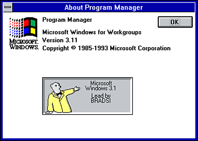 Huevo de Pascua de Microsoft Bear en Windows 3.1.