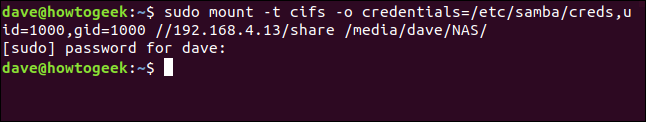 montar un recurso compartido de samba en una ventana de terminal