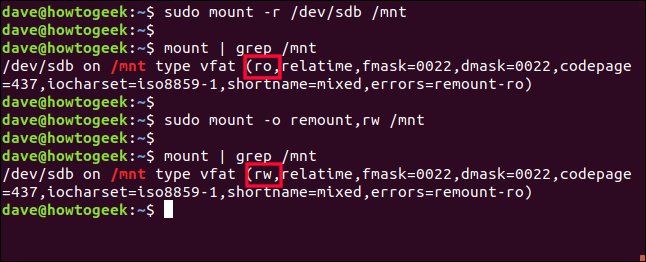 volver a montar un sistema de archivos en una ventana de terminal