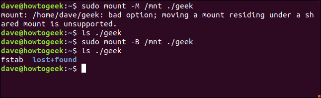 mover un sistema de archivos en una ventana de terminal