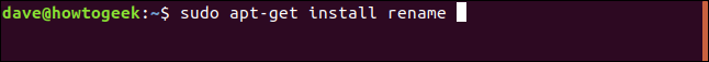 sudo apt-get install renombrar en una ventana de terminal