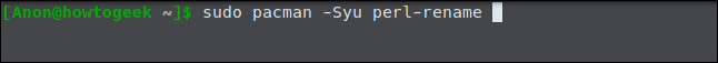 sudo pacman -Syu perl-rename en una ventana de terminal