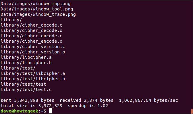 salida de rsync en una ventana de terminal