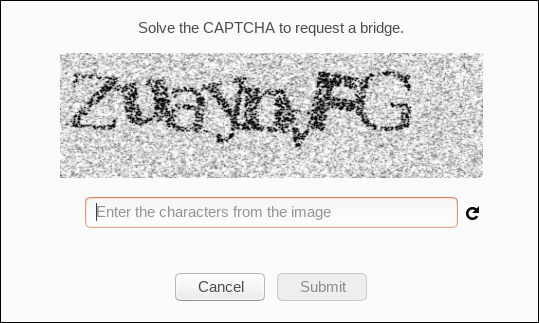 cuadro de diálogo captcha