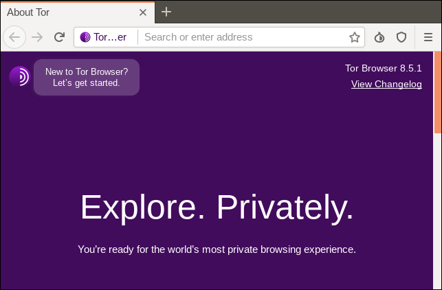 Ventana principal del navegador Tor