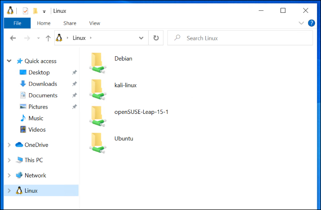 Ver archivos de distribución de Linux en el Explorador de archivos
